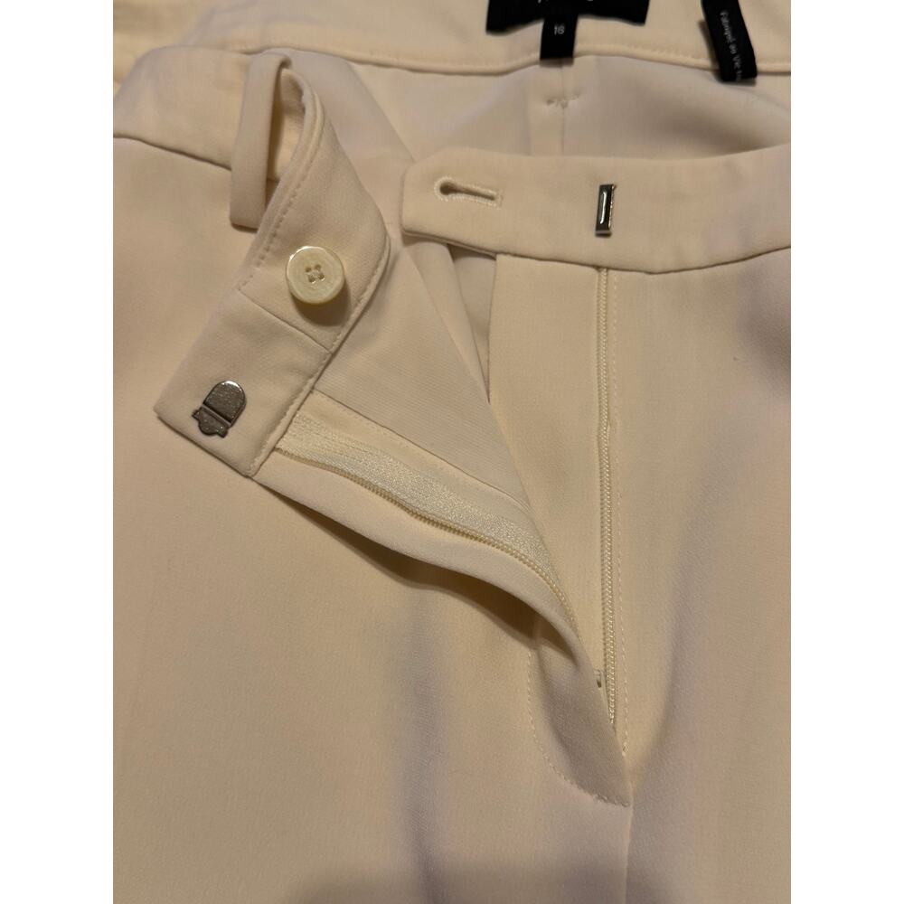 Theory Treeca Admiral Crepe Pants Size 16 Ivory Cream Slim Ankle Trousers - Picture 11 of 11